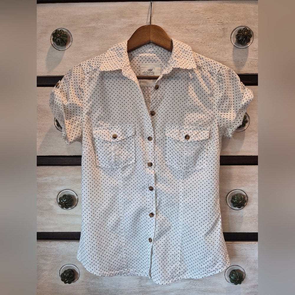 H&M White Shirt with Black Polka Dots